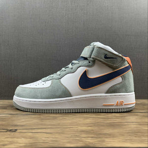 Air Force 1 07 Mid Midnight Blue Dark Orange Grey CQ5059-203