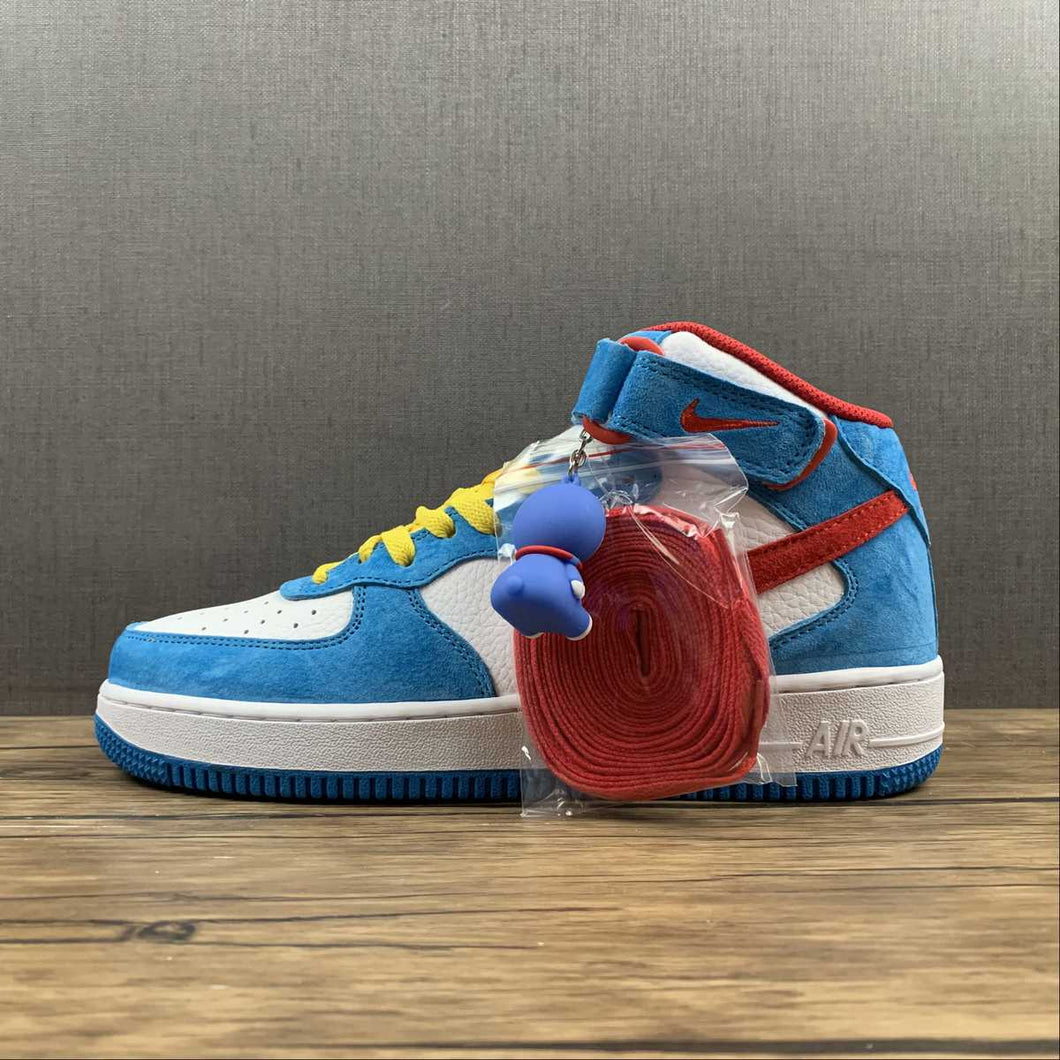 Air Force 1 07 Mid Doraemon White Blue Red Yellow GB1236-160