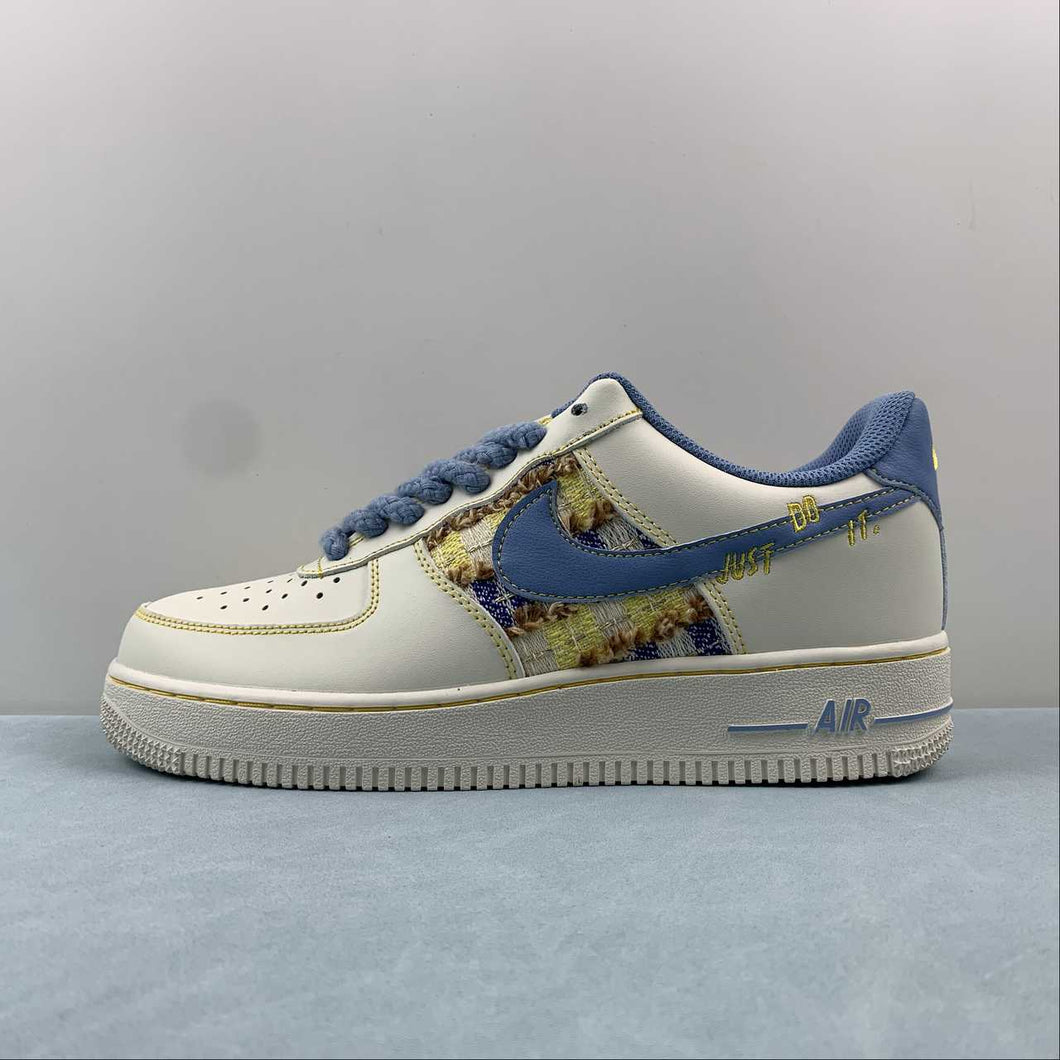 Air Force 1 07 Low Just Do It White Yellow Blue FJ7740-018