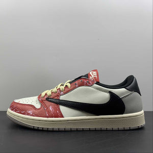 Travis Scott x Air Jordan 1 Low OG White Black Red DM7866-133