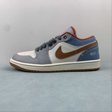 Cargar imagen en el visor de la galería, Air Jordan 1 Low Denim Phantom Coconut Milk Amber Brown Multicolor FZ5045-091
