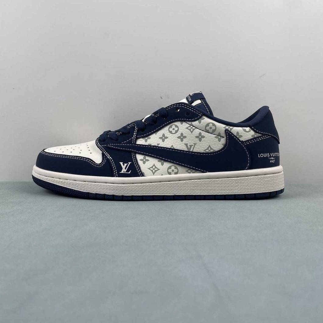 Fragment Design x Travis Scott x Air Jordan 1 Low OG SP LV White Dark Blue LX1988-103