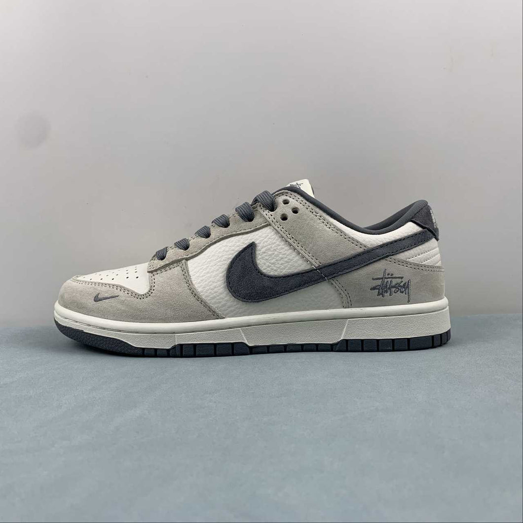 Stussy x SB Dunk Low Off White Gray Navy Blue DQ1098-339