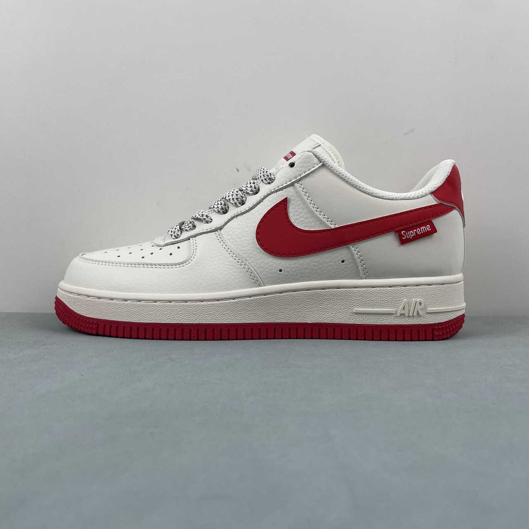 Supreme x Air Force 1 07 Low White Red HD1968-026