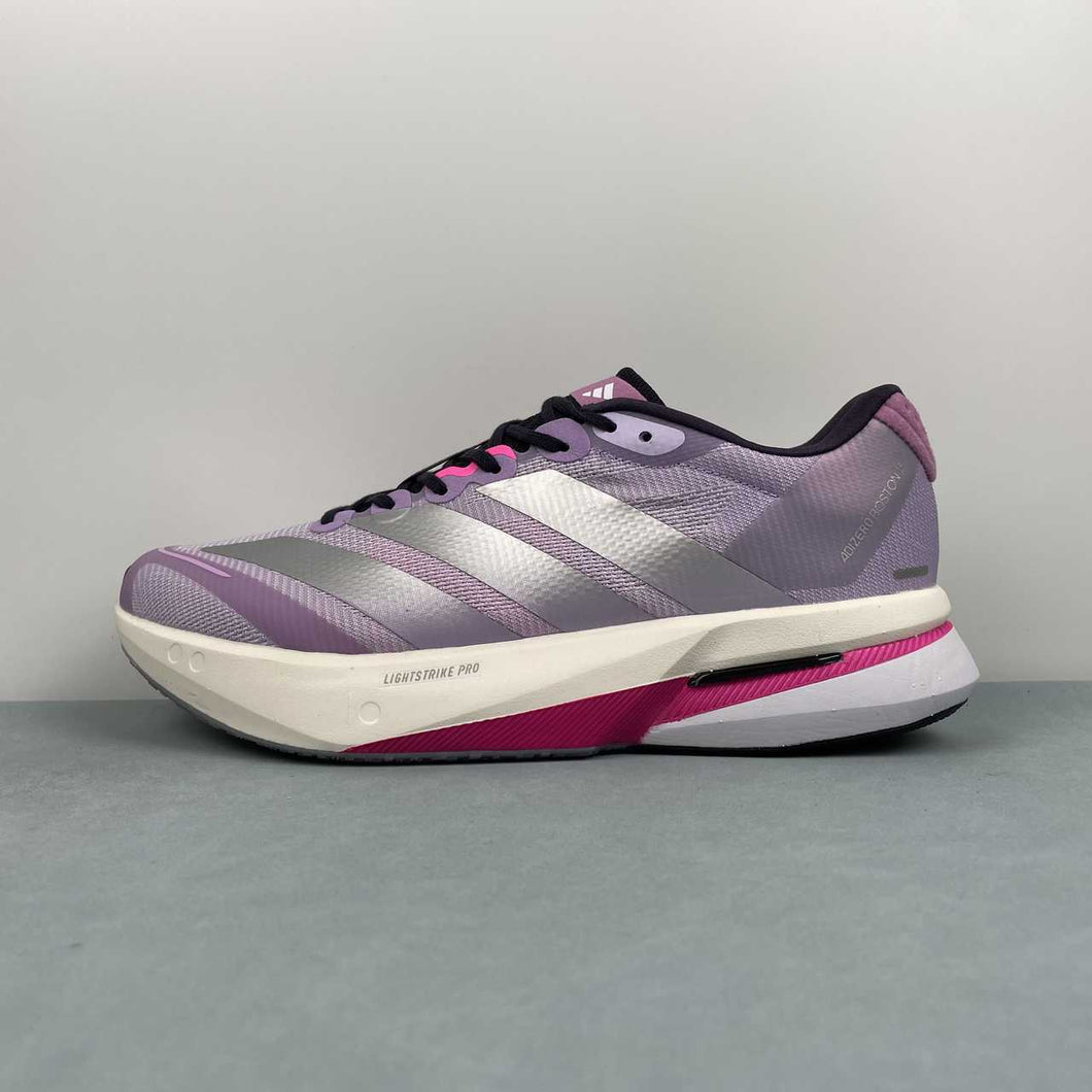Adizero Boston 13 Powder Plum Silver Metallic Shock Pink JS4955