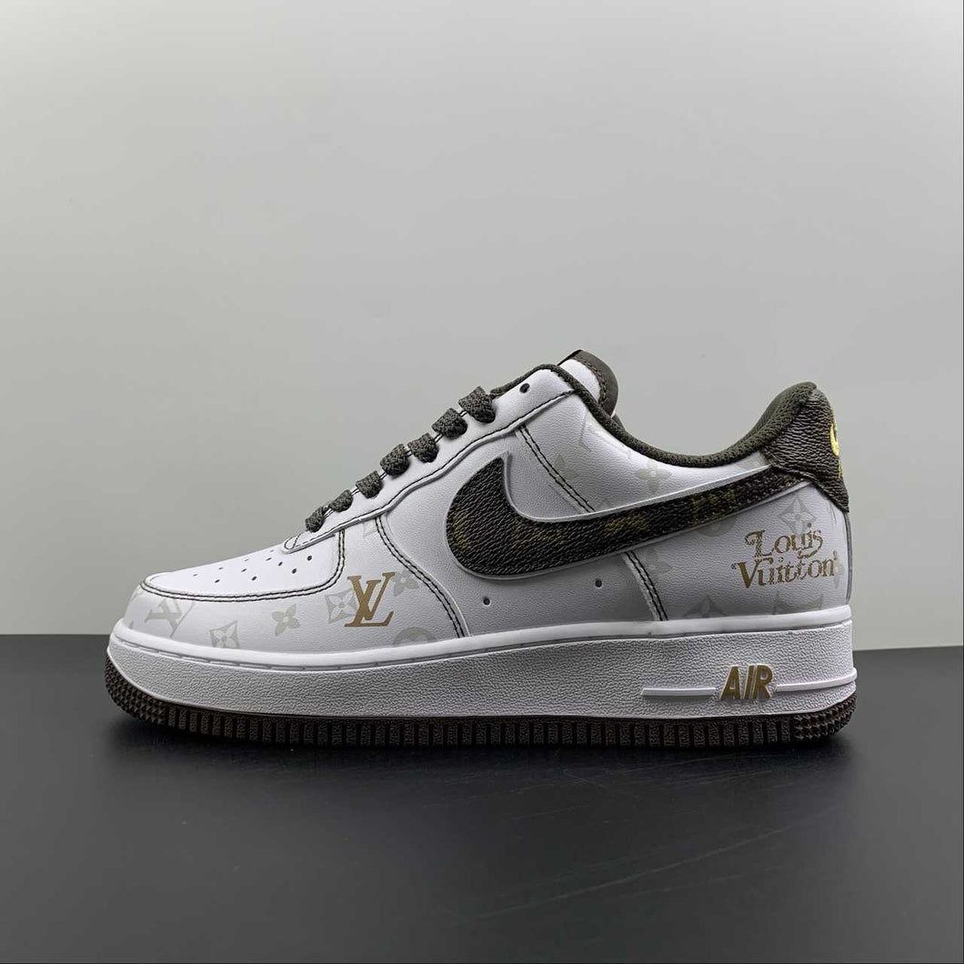 LV x Air Force 1 07 Low White Brown Metallic Gold BS8805-601