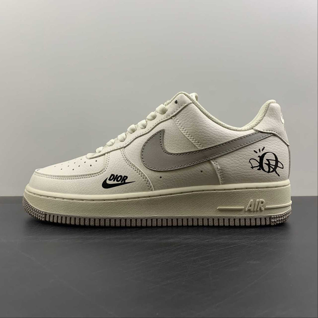 Dior x Air Force 1 07 Low Cream White Black Gray BS6055-203