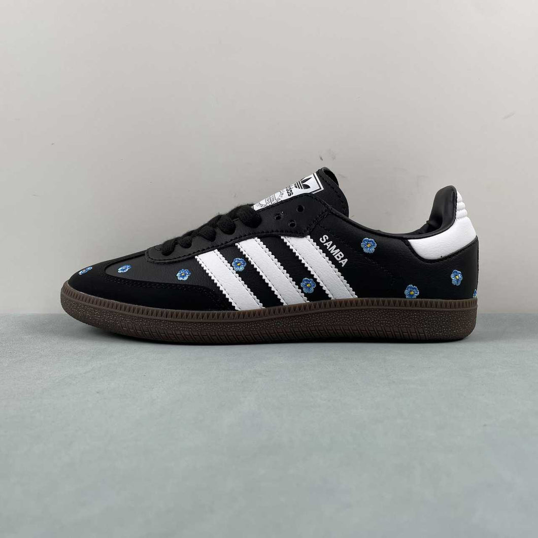 Adidas Samba OG Light Blue Floral Core Black Footwear White Gum IF4397