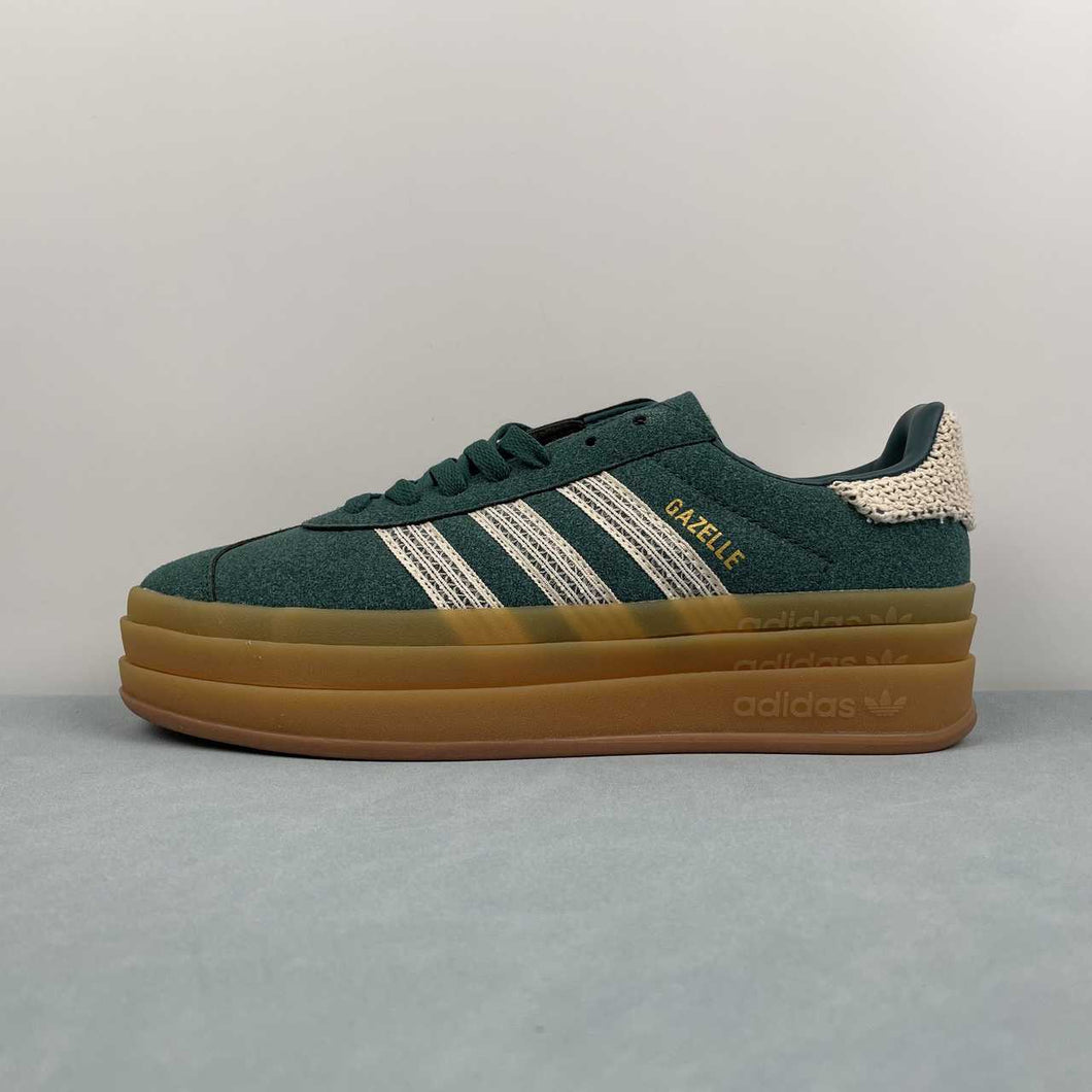 Adidas Gazelle Bold Collegiate Green Wonder White Gold Metallic JS3358