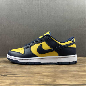 SB Dunk Low Michigan Varsity Maize Midnight Navy-White DD1391-700