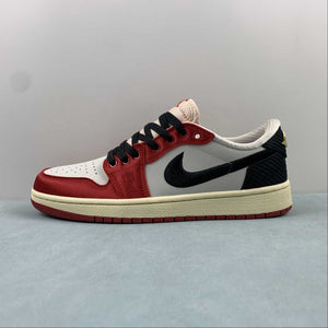 Air Jordan 1 Retro Low OG Trophy Room Away Sail Black Varsity Red Muslin FN0432-100