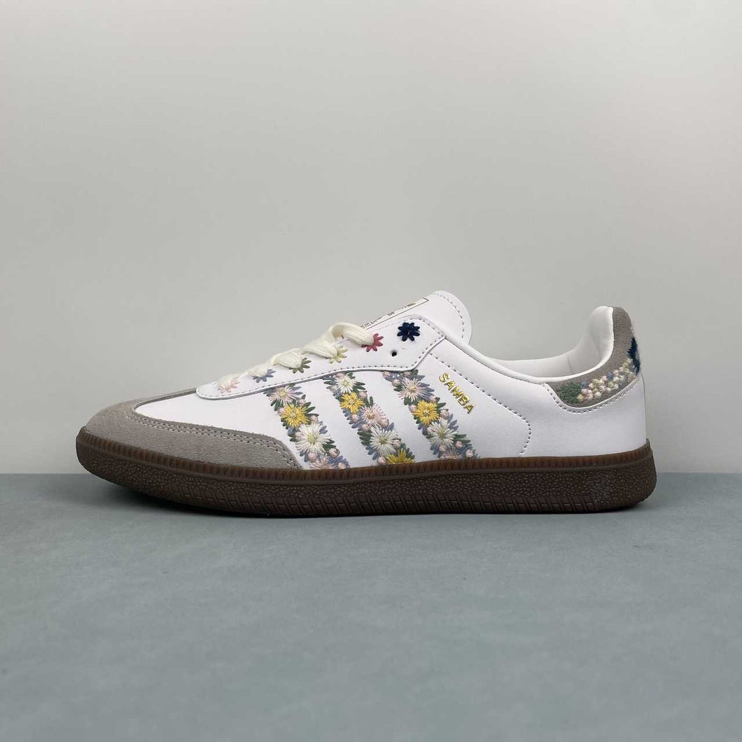Adidas Samba OG Flower Print Cloud White Off White Clear Granite HQ5155