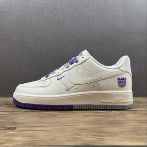 Air Force 1 07 Low Sacramento Kings Rice White Grey Purple NK6928-205