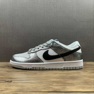 SB Dunk Low Shimmer Metallic Silver Black White DO5882-001