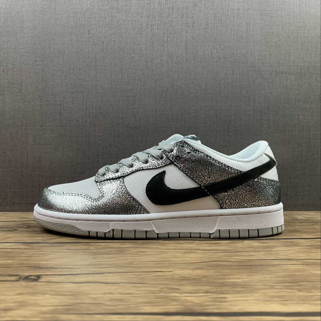 SB Dunk Low Shimmer Metallic Silver Black White DO5882-001