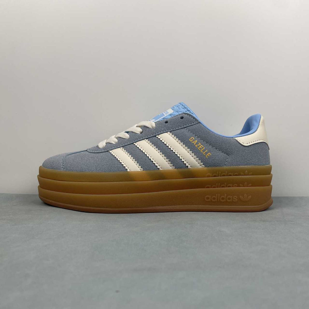 Adidas Gazelle Bold Clear Sky Cream White Gold Metallic JQ7776