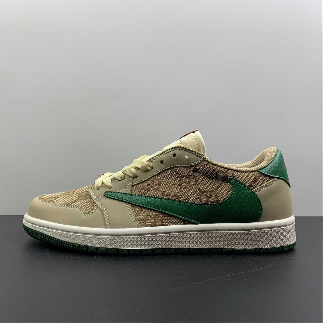 Travis Scott x Gucci x Air Jordan 1 Low OG Gray White Green DM7866-198