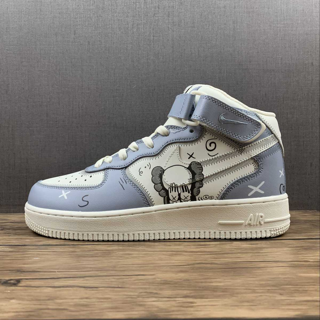 Kaws x Air Force 1 07 Mid White Blue Black CW2308-211