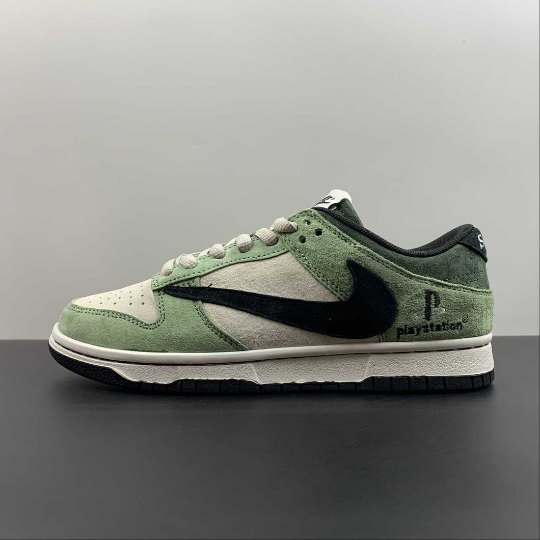 Travis Scott x SB Dunk Low PlayStation Green White Black CU1726-777