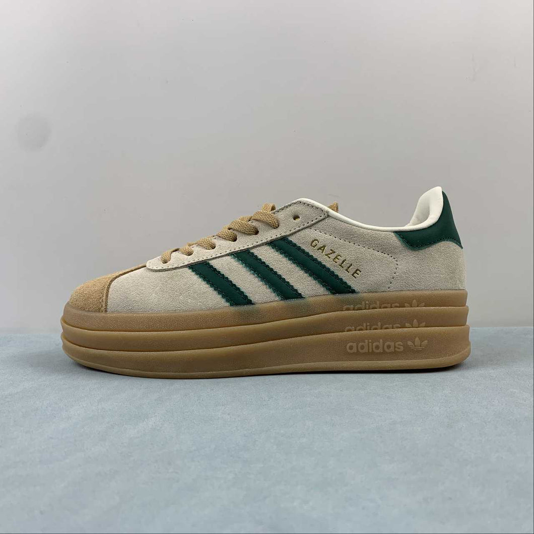 Adidas Gazelle Bold Cream White Collegiate Green Magic Beige ID7056