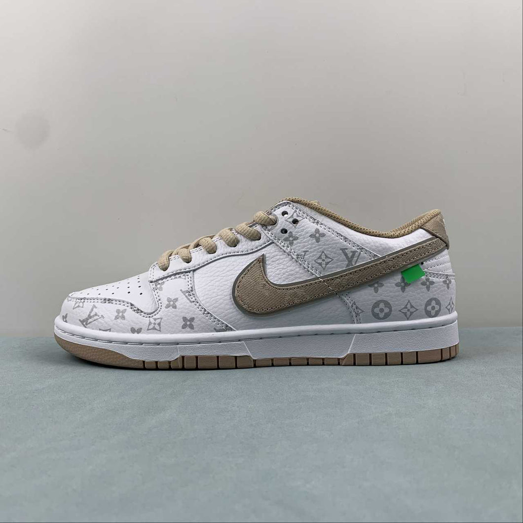 LV x SB Dunk Low White Kakhi LV0526-596