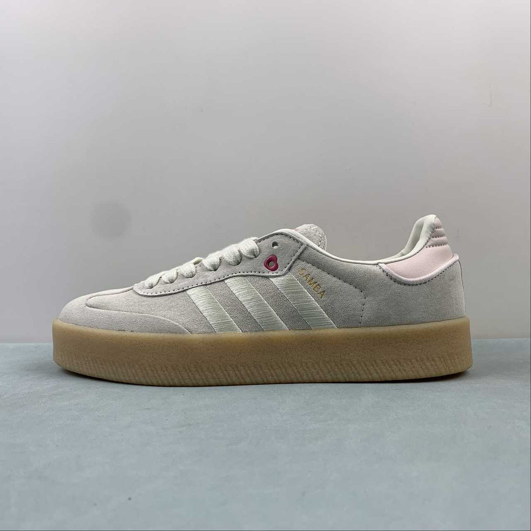 Adidas Samba Vegan Light Gray Pink Rubber ID1104