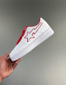 BAPE STA Patent Leather White Red