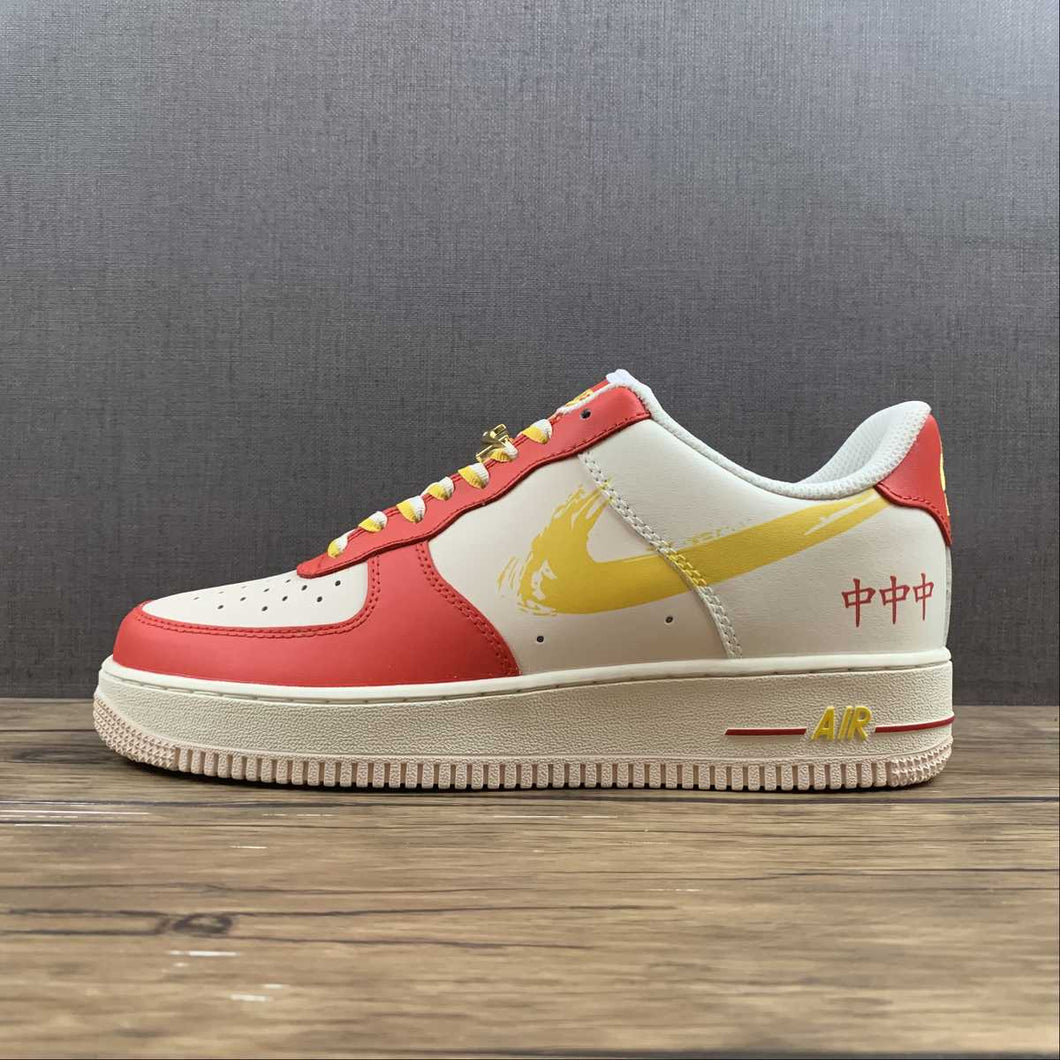 Air Force 1 07 Low Beige Red Gold White CW1888-601