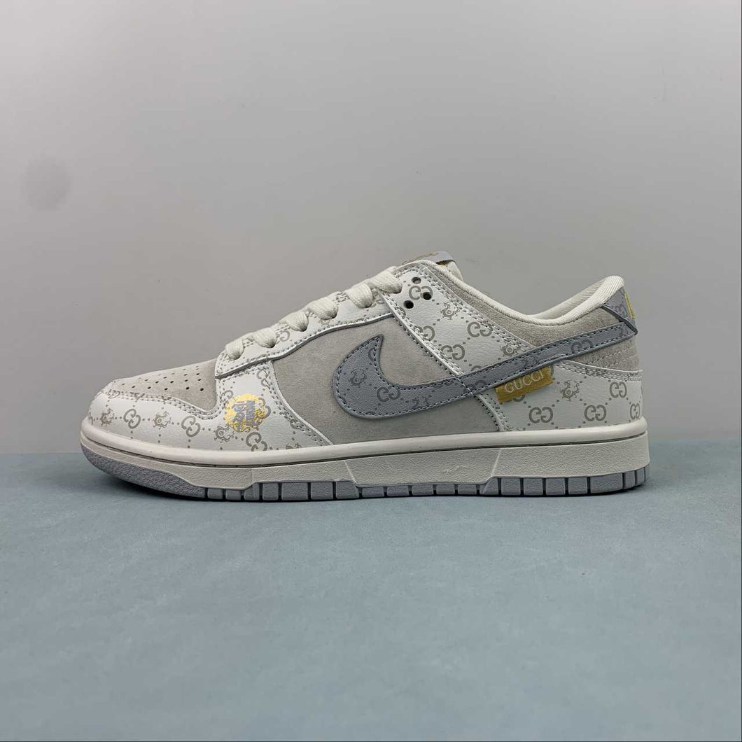 Gucci x SB Dunk Low Off White Gray Gold FC1688-159