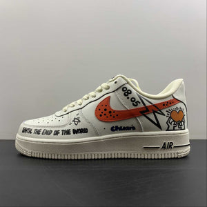 Air Force 1 07 Low You Love Still I Beige Red Black Customised CW2288-226