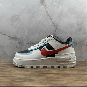 Air Force 1 Shadow White Bleached Aqua Black Chile Red DA4291-100