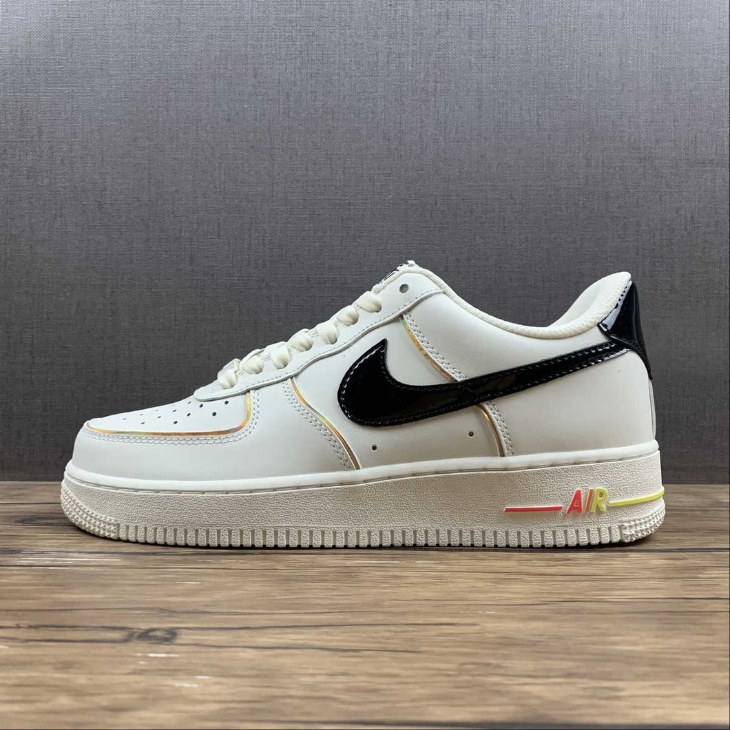 Air Force 1 07 Low Black Rice White Gold ZX9856-599