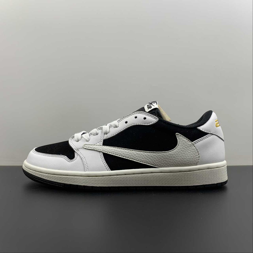 Fragment Design x Travis Scott x Air Jordan 1 Low OG Sail White Black Barb CQ4277-311