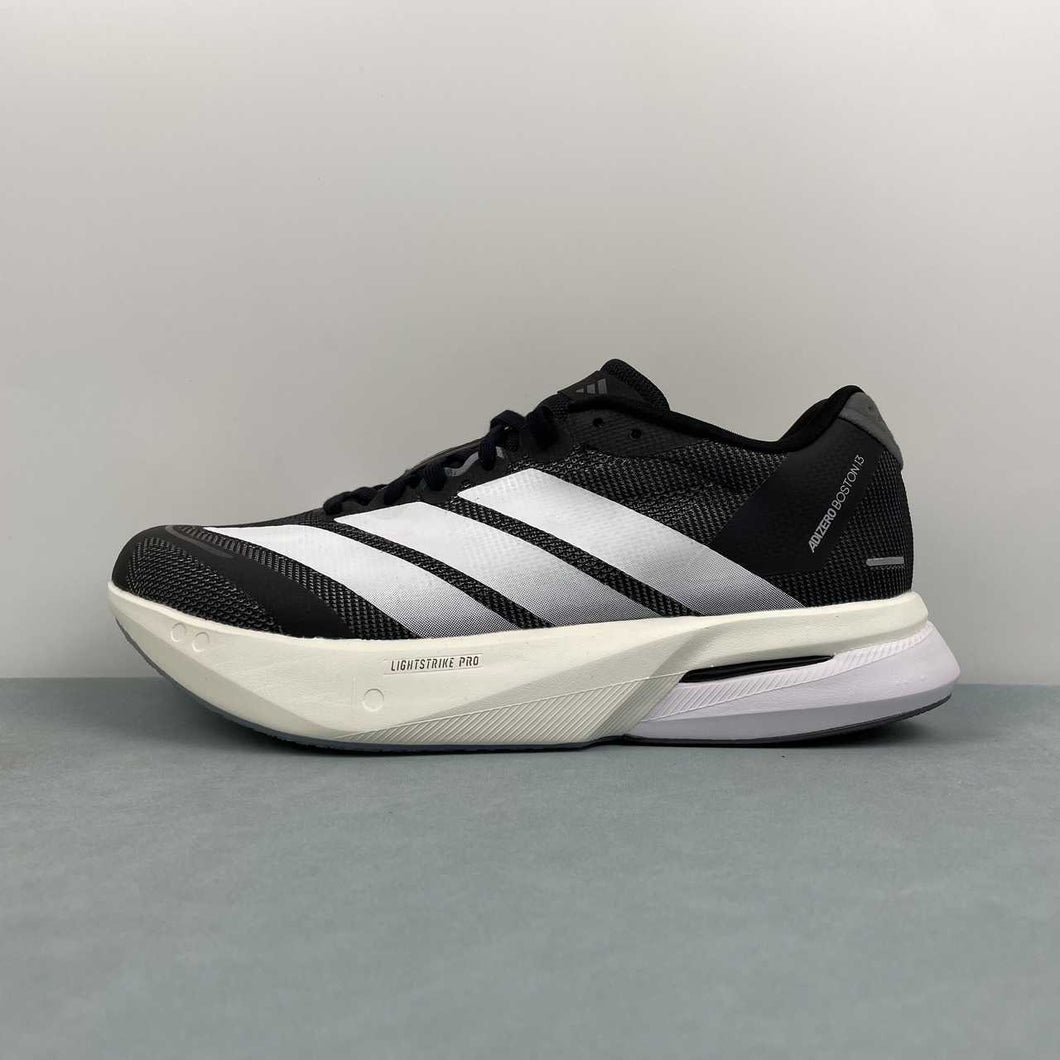 Adizero Boston 13 Core Black Cloud White Grey Five JS4938