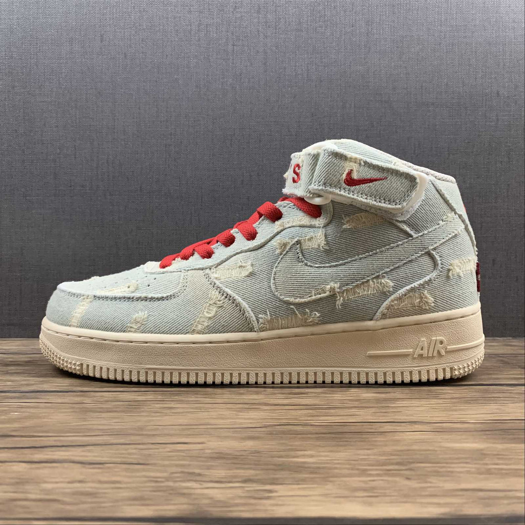 Levis x Air Force 1 07 Mid Beige Red 51122-215