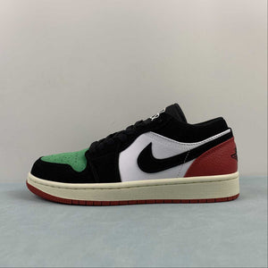 Air Jordan 1 Low Quai 54 White Black Scenery Green University Red FQ6703-100