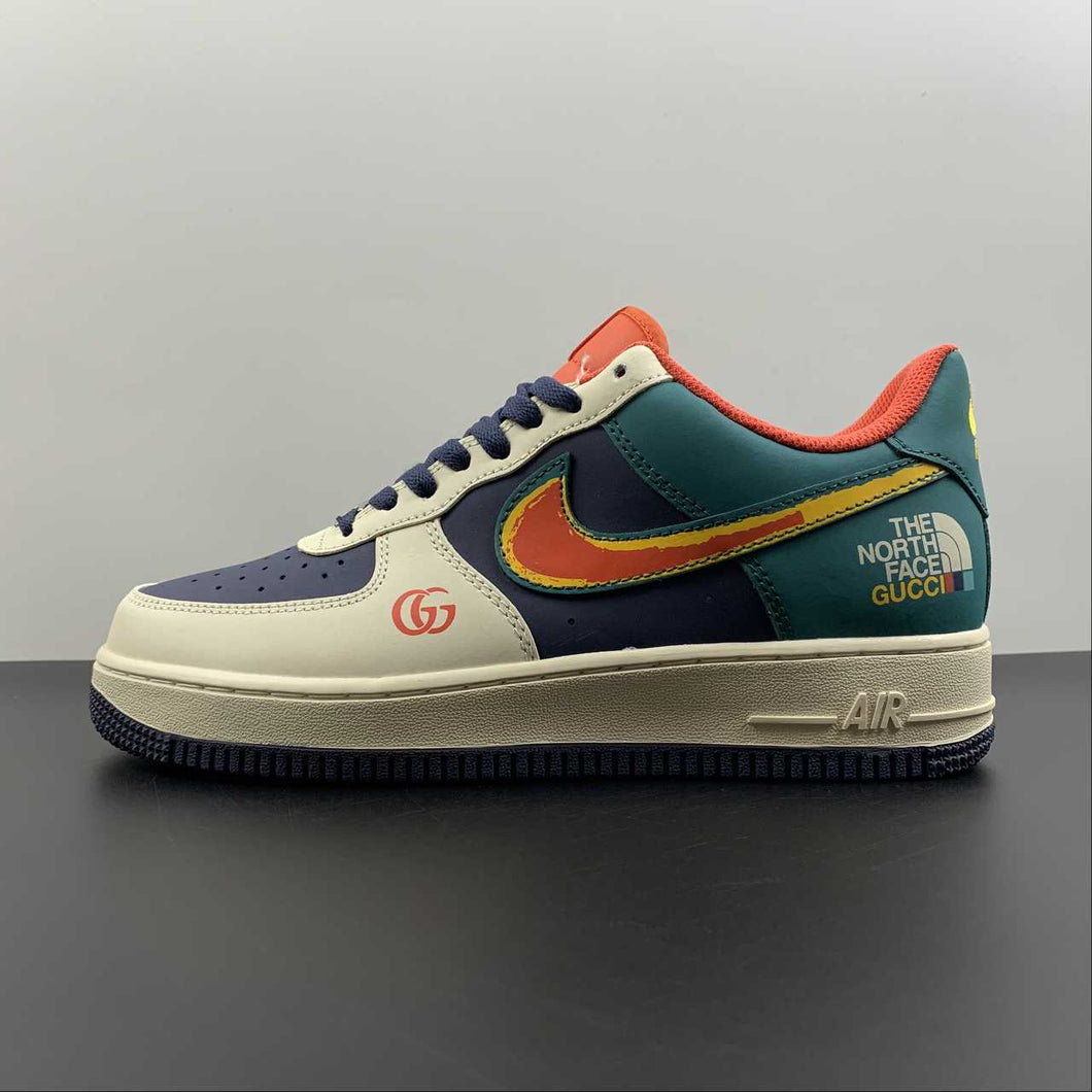 Air Force 1 07 Low North Face Gucci Dark Blue Beige Black BS9055-306