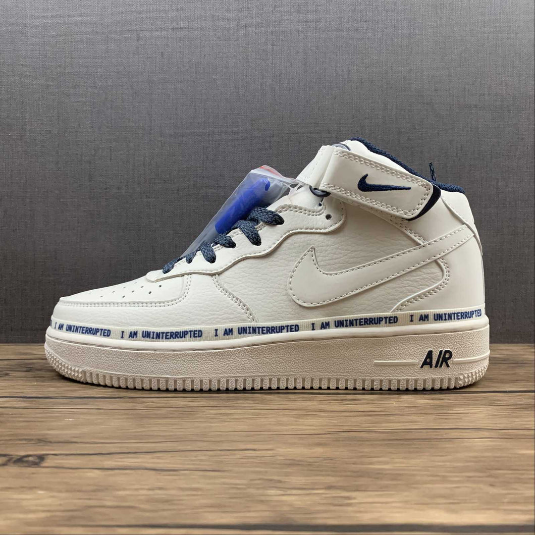 Uninterrupted x Air Force 1 07 Mid White Blue NU8802-303
