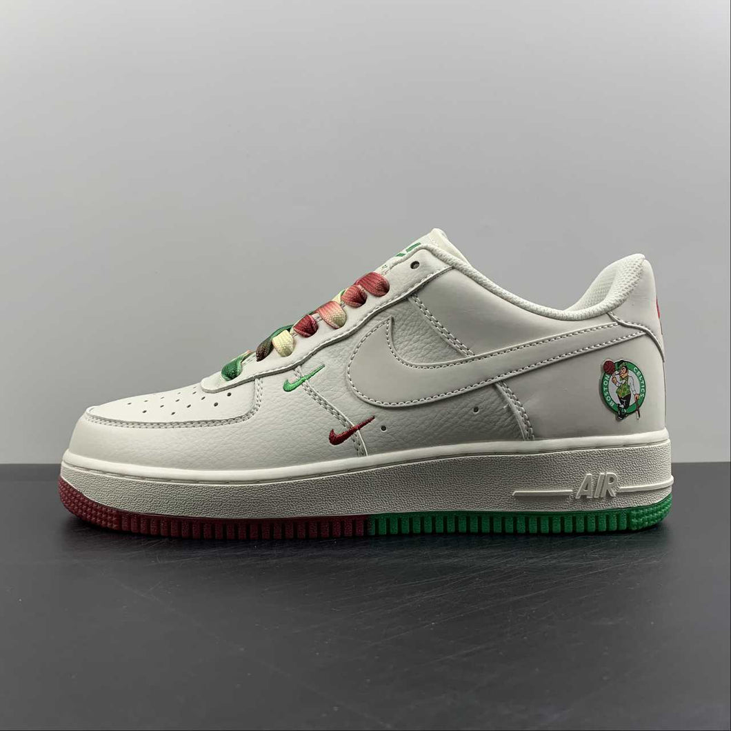 Air Force 1 07 Low Boston Celtics Magician Cream White Green Red BO8569-034
