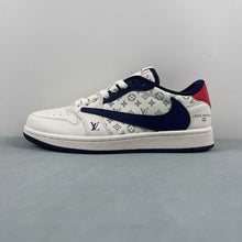 Cargar imagen en el visor de la galería, Fragment Design x Travis Scott x Air Jordan 1 Low OG SP LV Dark Blue White Black Red LI5188-002
