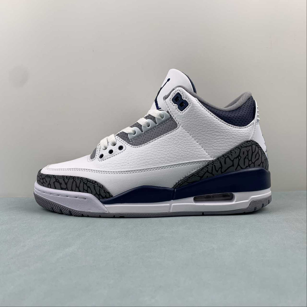 Air Jordan 3 Retro Midnight Navy White Cement Gray Black CT8532-140
