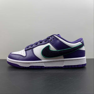 SB Dunk Low Chenille Swoosh Sail Grand Purple Neptune Green DQ7683-100