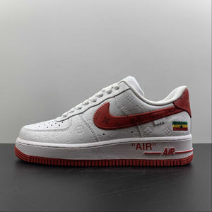 Louis Vuitton x Air Force 1 White and Red Flag LD0212