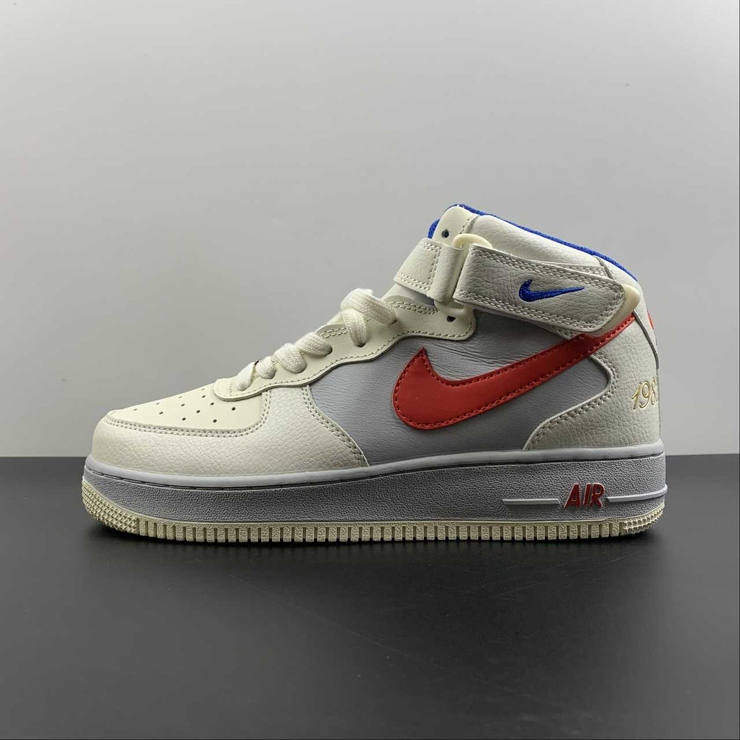 Air Force 1 07 Mid Toffee Light Gray Red Blue CW0088-928