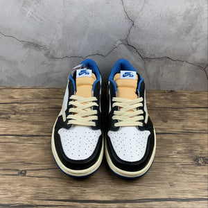 Travis Scott x Air Jordan 1 Low OG Sail Black-Military Blue DM7866 140