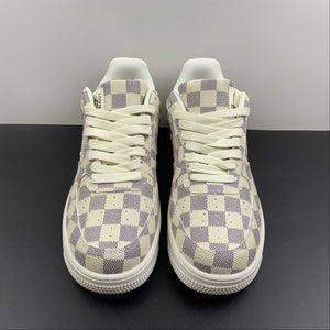 LV x Air Force 1 07 Low Cream Purple Metallic Gold IA9V9G