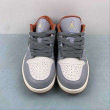 Cargar imagen en el visor de la galería, Air Jordan 1 Low Denim Phantom Coconut Milk Amber Brown Multicolor FZ5045-091
