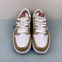 Cargar imagen en el visor de la galería, Air Jordan 1 Low OG GS Year of the Dragon Sail Oil Green Metallic Gold Grain FQ6593-100
