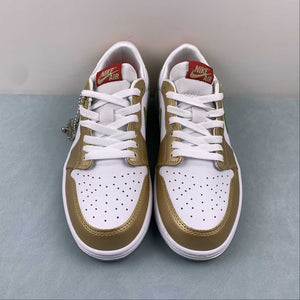 Air Jordan 1 Low OG GS Year of the Dragon Sail Oil Green Metallic Gold Grain FQ6593-100