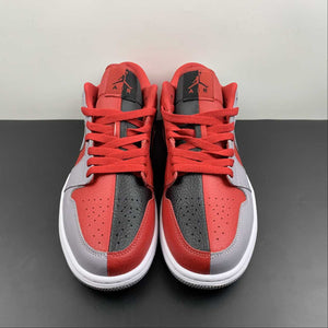 Air Jordan 1 Low SE Split Gym Red Cement Grey Black White DR0502-600